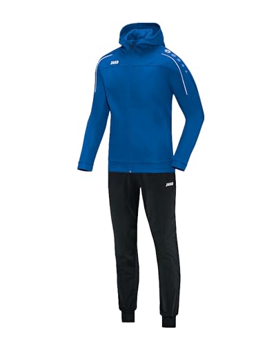 JAKO Trainingsanzug Herren & Damen Polyester Classico mit Kapuze Royal L - Jogginganzug 2-teilig für Sport und Alltag, Jogginghose & Trainingsjacke