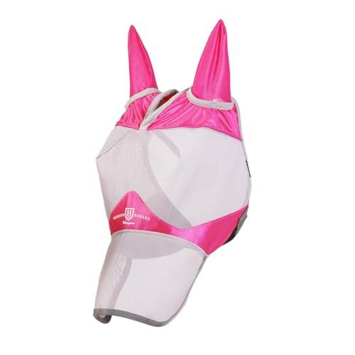 Harrison Howard Full Face Horse Fly Mask UV Protection and Breathable for Equine Use Comfortable Magenta XL by Harrison Howard - Image 3