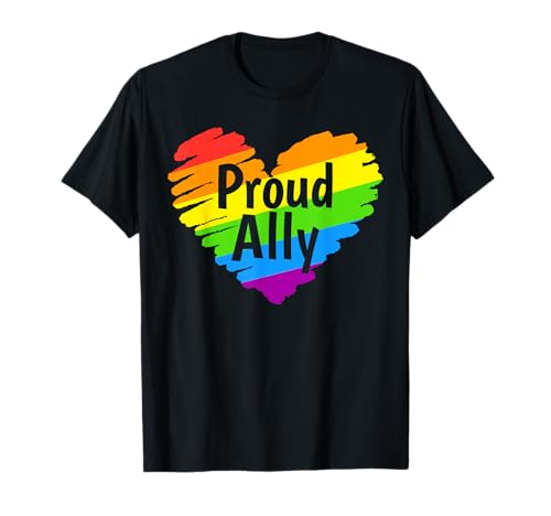 Proud Ally shirt LGBTQ+ Pride month LGBT Flag Proud Ally Camiseta