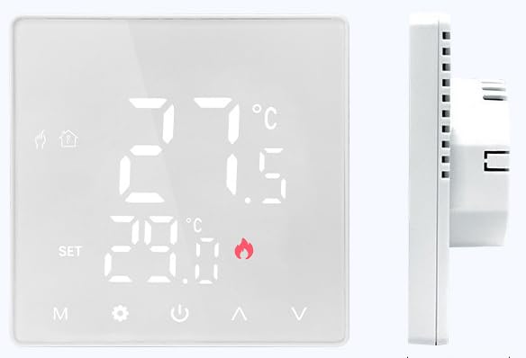 Zigbee Thermostat intelligent pour chauffage électrique au sol, programmable, économie d'énergie, application et commande vocale et télécommande, hub requis, fonctionne avec Alexa, 16 A.