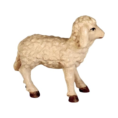 Agneau en bois sculpté 14 cm figurine crèche Val Gardena Dolphes - 7