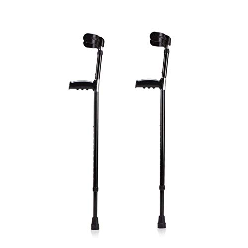 OGLFGLNY Muleta con Textura Negra con reposabrazos semicírculo, Peso y palitos de Aluminio duraderos, Agarre de Confort, fáciles de Movilidad para Caminar, Pares