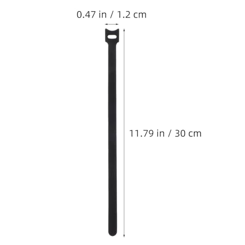 100 piezas de correas reutilizables para cables con gancho y cierre de bucle, organizador de cables de 12mm x 300mm para escritorio, sujetadores para cables de carga y gestión de cables eléctricos miniatura 2