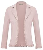 GRACE KARIN Womens Cropped Bolero Shrug Cardigan Casual Blazer Suit Light Pink XL