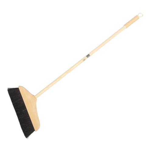 Healvian Zimmerbesen mit Langem Holzstiel Weiche Pferdehaare aus Kiefernholz Langlebig und Vielseitig für Innen Außenbereiche Schonend zu Holz Fliesen Betonböden Ergonomisch für