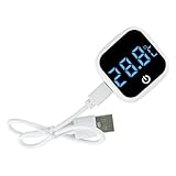 FACAIIO Termómetro digital recargable para acuario con pantalla LED para pecera, tortuga, reptil, rango 0-60C, carga USB tipo C, resistente al agua (blanco)