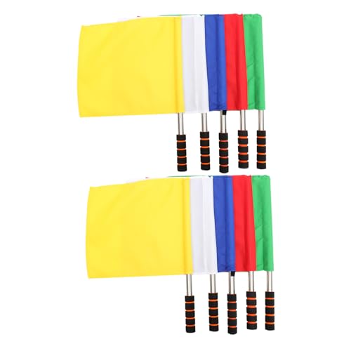 Levemolo Soccer Gear 10pcs Referee Flags Set Match Flags High Visibility for Athletic Competitions