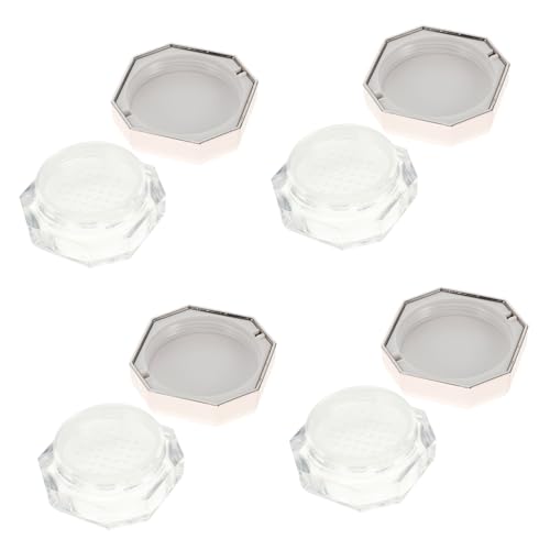 HAMPPLIES 4個 八角形コンパクトポータブル蜜粉空盒 軽量携帯用メイク用パウダーケース 旅行やアウトドアに ルースパウダー アイシャドウ チ