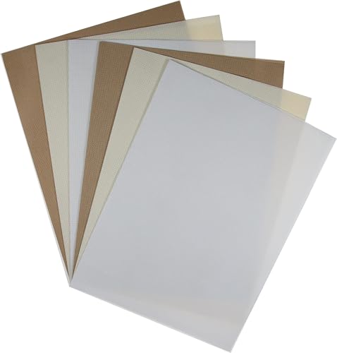 Image of KCS 4 /6 pc of 12 inch x 18 inch(30cmx45cm) 18CT Counted Cotton Aida Cloth Cross Stitch Fabric (6 pc, White+Cream+Khaki)