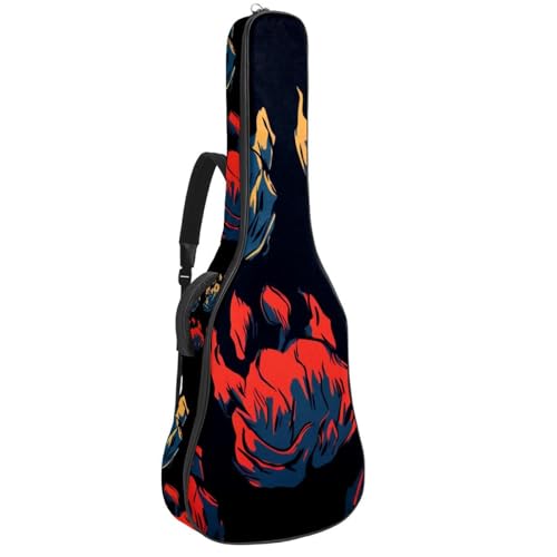 Étui souple guitare acoustique 109 cm imperméable en tissu Oxford à poches