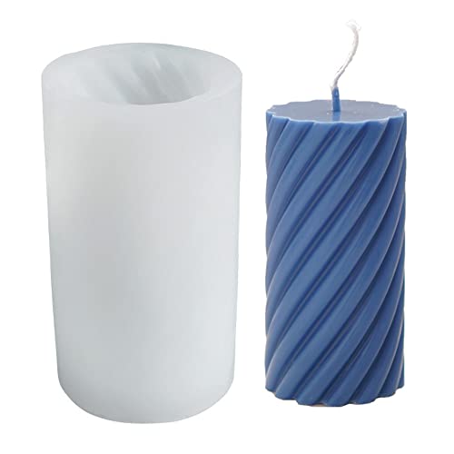 NICAVKIT 1pc Moule en Silicone pour Bougie à Cylindriques, Moules à Bougie Faits à la Main, Moules de Cuisson au Antiadhésifs 3D, Moules en Cire de Bougie en Silicone Pouding (Cylindrique M) Cover