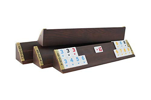 Wooden Rummy Game Set personalizado con estuches de madera miniatura 2