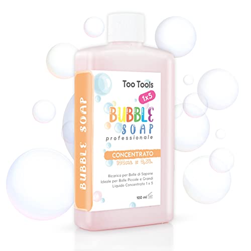 TOO TOOLS Bubble Solution Liquid for Giant and Small Bubble Professional 100 ml 3.5 fl. oz. - Concetrated - Create Normal and Giant Soap Bubbles - Refill for Soap Bubbles Concetrated