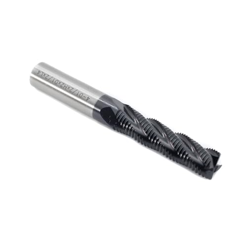 Image of Roughing End Mill JESTUOUS HSS Square Nose 4 Flute Fine Tooth Bit 1 /2 inch Shank Dia. 2 inch Flute Length for Milling Metal Steels,1 Piece