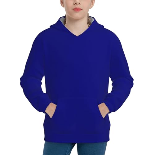 Navy Kid Hoodies Boys Sweatshirts Girls Pullover with Pocket