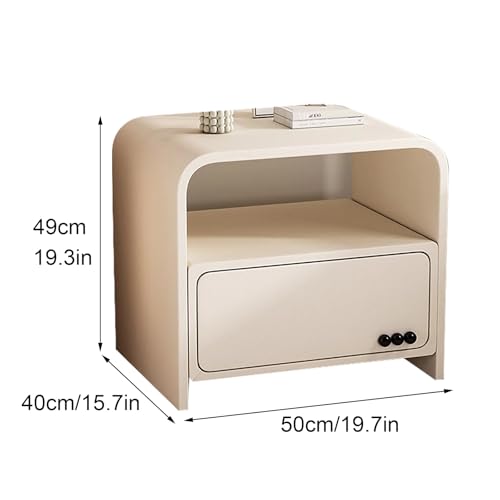 Yajuer White Nightstand Set Of 2, Small Wood Bedside Tables with Storage Drawers, Modern Nightstand, Small Night Stands for Bedrooms Hallway Nursery(Khaki)