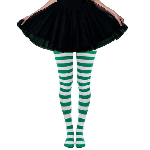 baotongle 2 Pairs Women's Nylon Striped Tights Striped Tights for Women Women's Stocking Hosiery