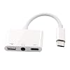 Motyy Usb C Female Otg Audio 3 in 1 Type-C To 3.5Mm Audio Usb Otg Card Reader and Pd Charging Port Splitter