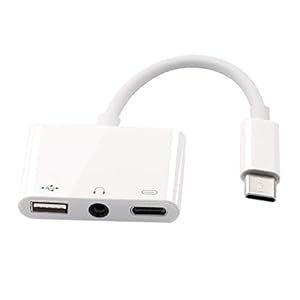Motyy Usb C Female Otg Audio 3 in 1 Type-C To 3.5Mm Audio Usb Otg Card Reader and Pd Charging Port Splitter