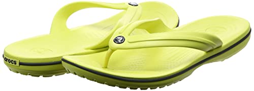 Image of Crocs Unisex's Crocband Flip Flops, Citrus Slate Grey, 4 UK Men / 5 UK Women