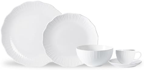 plates and bowls sets - Plates & Bowls and Cup Set for 1, Dishwasher & Microwave Safe, White Kitchen Dinner Set (Plates, Bowls, Mugs) for Home, Restaurant, Daily Use
