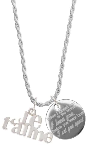 Delight Jewelry Large Je T'aime I Knew You, I Set You Apart Charm Necklace, 20