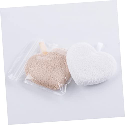 balacoo 2sets Face Washing Pads Heart Puff Makeup Pads Soft Cleaning Reusable Makeup Supplies 3pcs*2