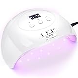 Wisdompark 72W UV LED Nail Lamp Dryer for Gel Polish with 15 Beads Curing lamp 3 Timer Settings & Auto Sensor, Professional Nail Light with LCD Touch Display (White)