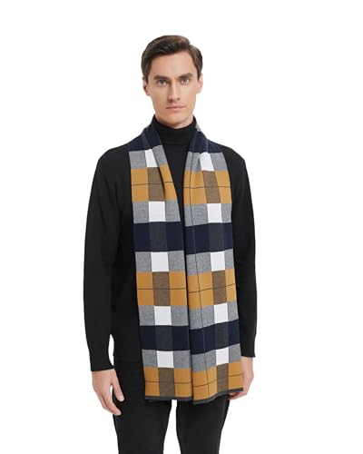 Glen Mila Men's Classic Winter Scarf Wool Scarves Extra Long Solid Color Plain Fashion Formal Soft Warm Scarf for Men Dad
