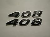 FLAT BLACK 408 ENGINE ID EMBLEMS - PAIR