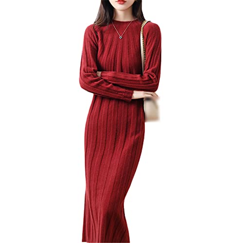 Robe longue 100 % laine bordeaux une caresse de douceur pour affronter l'hiver