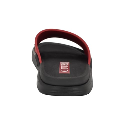 Guess Men's Molar Slide Sandal, Red/Black 610, 103