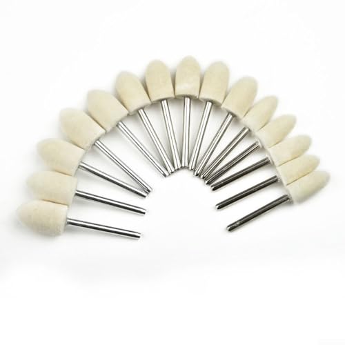 Lot de 25 disques de polissage en feutre pour outils rotatifs avec cylindre et cône pour polir les bijoux, le bois, le verre, l'acier et