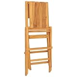 vidaXL Solid Teak Folding Garden Chairs Set - Pack of 6, Classic Slatted Design, Comfortable Backrest Support, Suitable for Outdoor Spaces