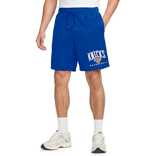 Ultra Game Men’s NBA Official Soft Air Mesh Teamster Basketball Shorts - Classic Fit, New York Knicks, Team Color, X-Large