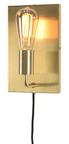 it's about RoMi applique murale MADRID avec connecteur mural et interrupteur, lampe murale, E27, LED, 60 Watt. (Or) Cover