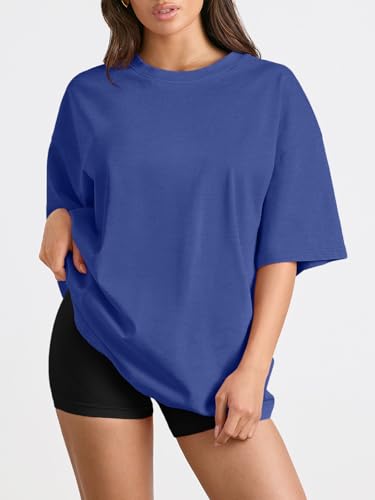Image of Trendy Queen Womens Oversized T-Shirts Short Sleeves Workout Tops | Casual Summer Gym Tees Plus Size Fashion Clothes 2026