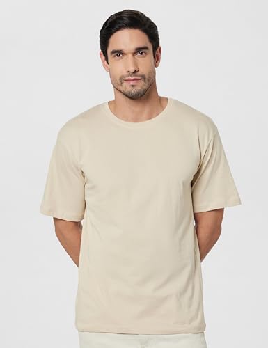 Image of Veirdo 100% Pure Cotton Drop Shoulder Oversized Baggy Fit Half Sleeve Plain Solid Round Neck Multicolor T-Shirt Combo for Men (Pack of 3) (Sizes S-2XL)