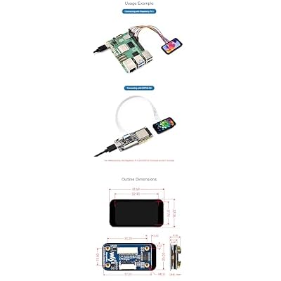 1.47inch Touch LCD Display Module, 172x320 IPS Screen, SPI/I2C Interface, Capacitive Touch, Compatible with Raspberry Pi, Arduino, ESP32S3, Pico, 3.3V/5V