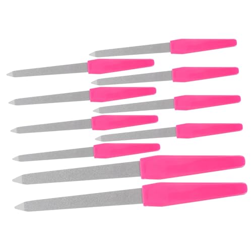 GANAZONO 10 piezas Limas de Uñas Metálicas de Doble Cara Acero Inoxidable Resistente Diseño Compacto y Portátil para Manicura Profesional y Uso Personal Gel y Acrílico