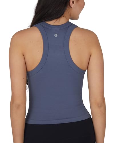 90 Degree By Reflex Womens Seamless Tank Ribbed Fitted Racerback Hip-Length Top 3 Pack4