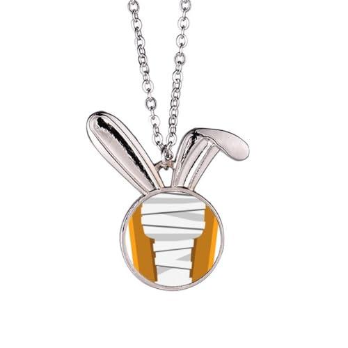 エジプトのミイラの棺のイラストパターン かわいいうさぎネックレスアクセサリー記念品