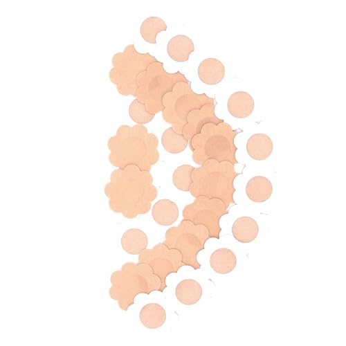 QueenVibes 40 Pieces Breast Covers Nipple Cover Pasties, Disposable Nipple Covers, Bra Pad, Self-Adhesive No Show Bra For Women (Standard 6 cm, Beige)2
