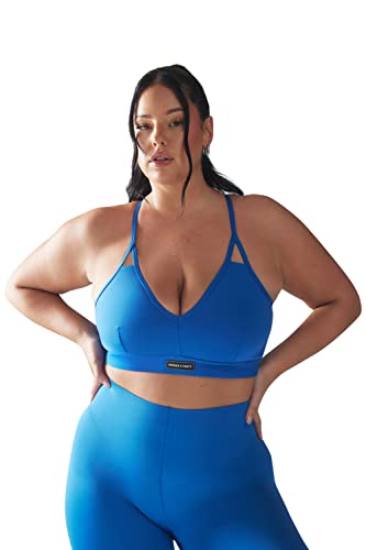 Savage X, Womens, Spotlight Low-Impact Sports Bra, Basically Blue, 2X