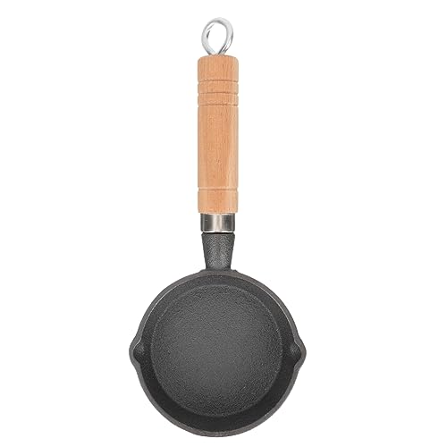 GLEAVI Sartén Pequeña de Hierro con Mango para Freír Huevos para Tortillas y Pancakes Diámetro Resistente Altas Utensilio de Cocina Compacto y Práctico