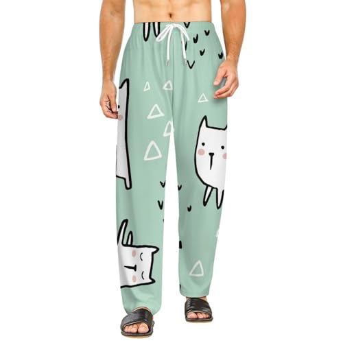 Pantalon de détente chat pour femme qui cherche un bas de pyjama long avec poches