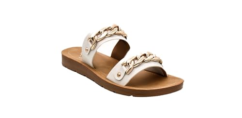Corkys Footwear Seeing Double Sandals - Where Comfort Meets Chic with Lightweight Feel, Two Straps With a Chunky Chain Detail, And Comfortable Insoles3