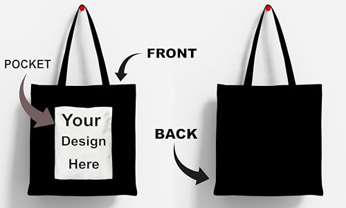 Image of ZORI Black Tote Bag With Pocket Printed Designed Canvas Tote Bags For Women large capacity,Tote bag For Shopping, College, Travel, More Canvas Handbag For Unisex Bag
