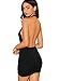 SheIn Women's Sexy Date Night Dress Halter Bodycon Party Evening Mini Dress Black Medium