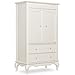 Evolur Aurora Armoire in Ivory Lace, Comes Fully Assembled, Built of Kiln-Dried Hardwood, Two Large Shelves, Spacious Storage